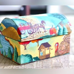 NEW Vintage Recipe Box Country town